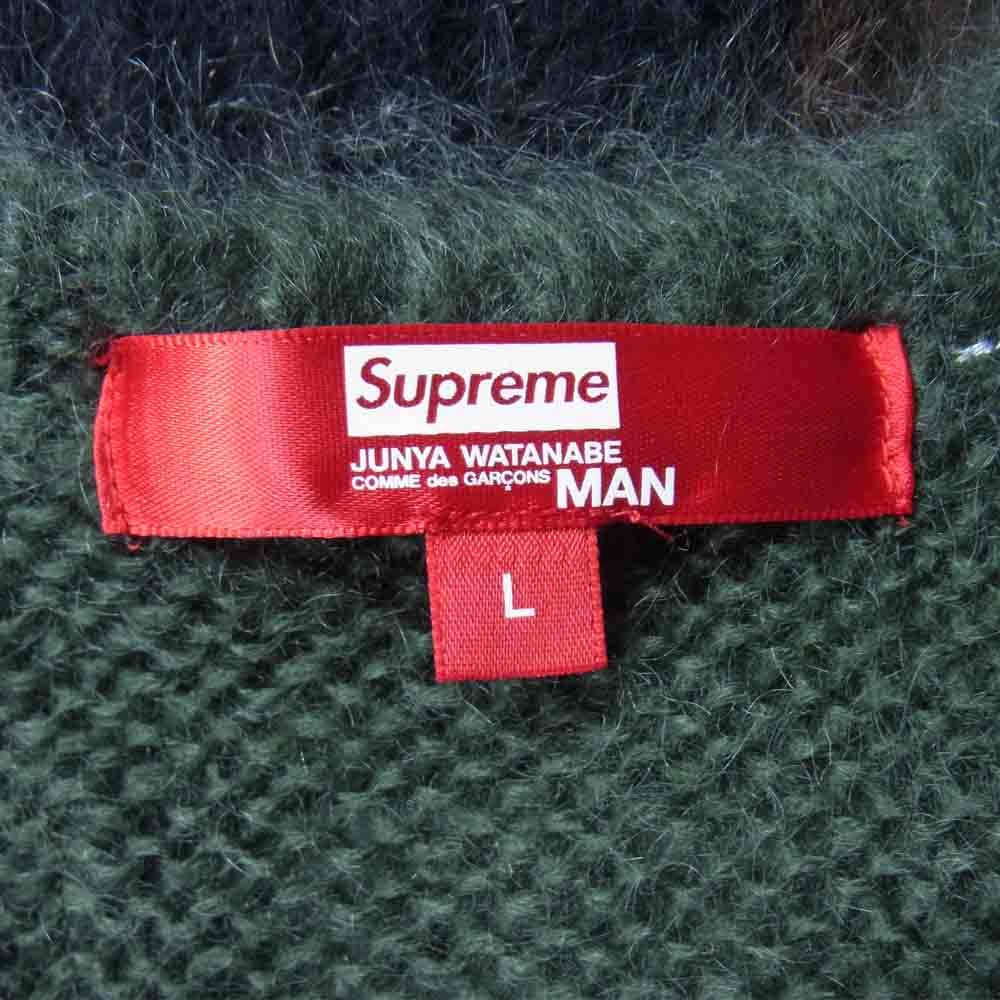 Supreme シュプリーム × JUNYA WATANABE COMME des GARCONS MAN 21AW Brushed Camo Sweater ジュンヤワタナベ コムデギャルソン モヘア混 カモ セーター ニット グリーン系 L【美品】【中古】