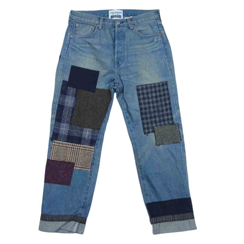 JUNYA WATANABE COMME des GARCONS ジュンヤワタナベコムデギャルソン Denim XF-P014 AD2020  再構築 コットン セルビッチ 製品加工 パッチワーク デニム パンツ インディゴブルー系 S【美品】【中古】