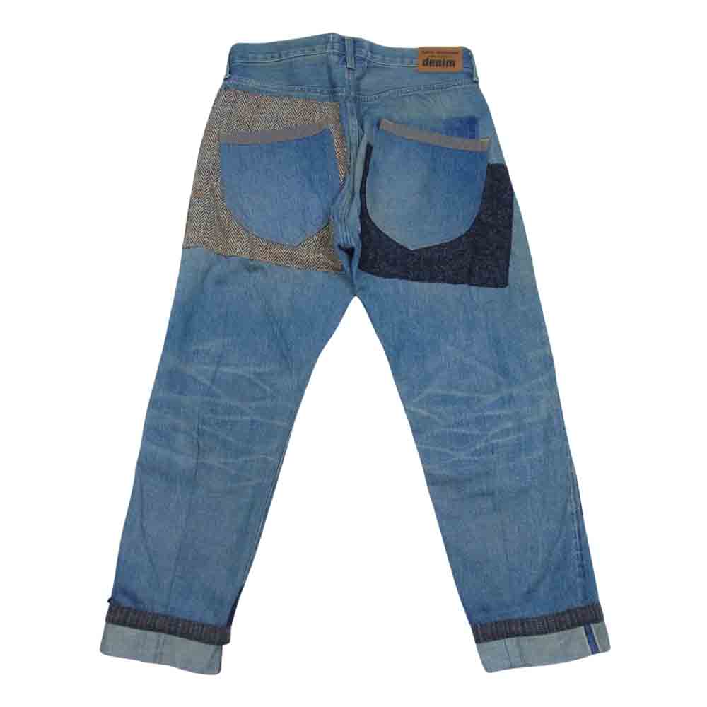 JUNYA WATANABE COMME des GARCONS ジュンヤワタナベコムデギャルソン Denim XF-P014 AD2020  再構築 コットン セルビッチ 製品加工 パッチワーク デニム パンツ インディゴブルー系 S【美品】【中古】