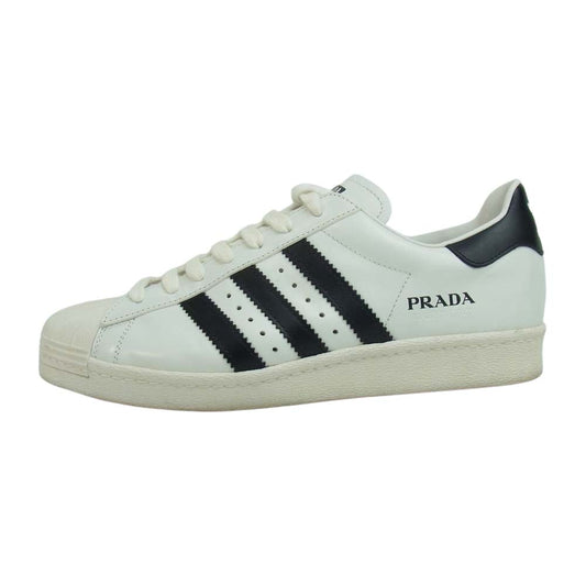 PRADA プラダ × ADIDAS 20SS FW6680 SUPERSTAR アディダス スーパースター ローカット スニーカー ホワイト系 26.5cm【中古】