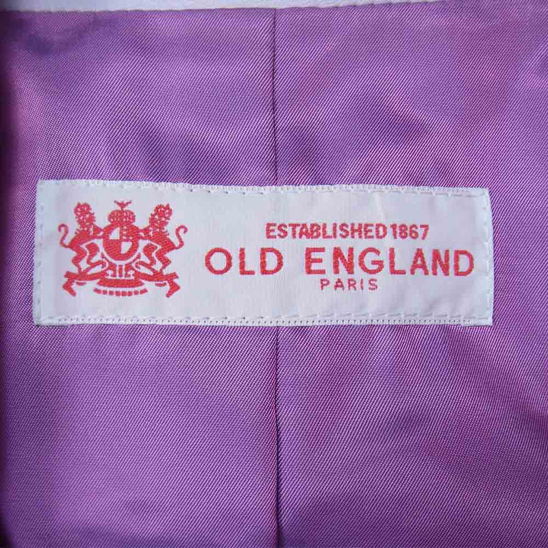 OLD ENGLAND オールドイングランド ラムレザー ステンカラー コート ジャケット パープル系 36【中古】