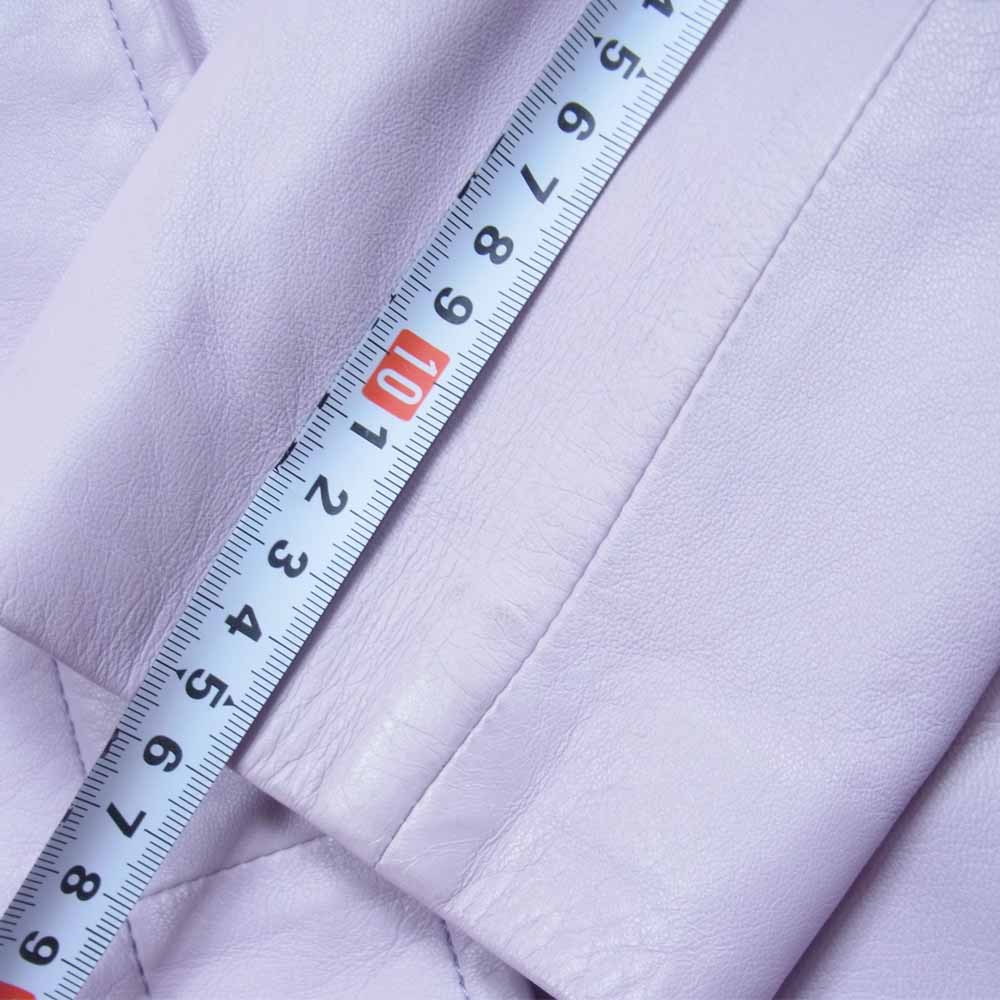 OLD ENGLAND オールドイングランド ラムレザー ステンカラー コート ジャケット パープル系 36【中古】