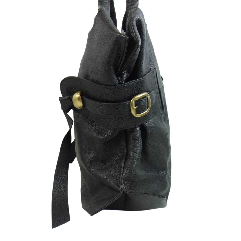 トフ＆ロードストーン トレンチ マルシェ レザー トート バッグ ブラック系【美品】【中古】