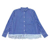 Sacai サカイ 18-04052 裾レース ドローコード ストライプ シャツ ブルー系 2【美品】【中古】