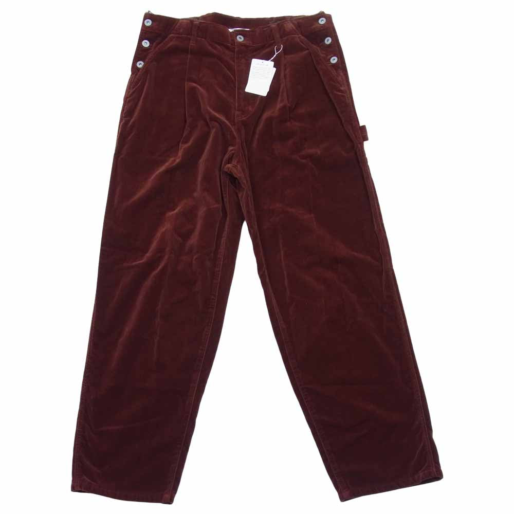 ダブレット 21AW 21AW09PT156 CUT OFF VELVET PANTS カット オフ ベルベット パンツ ブラウン系 XL【新古品】【未使用】【中古】