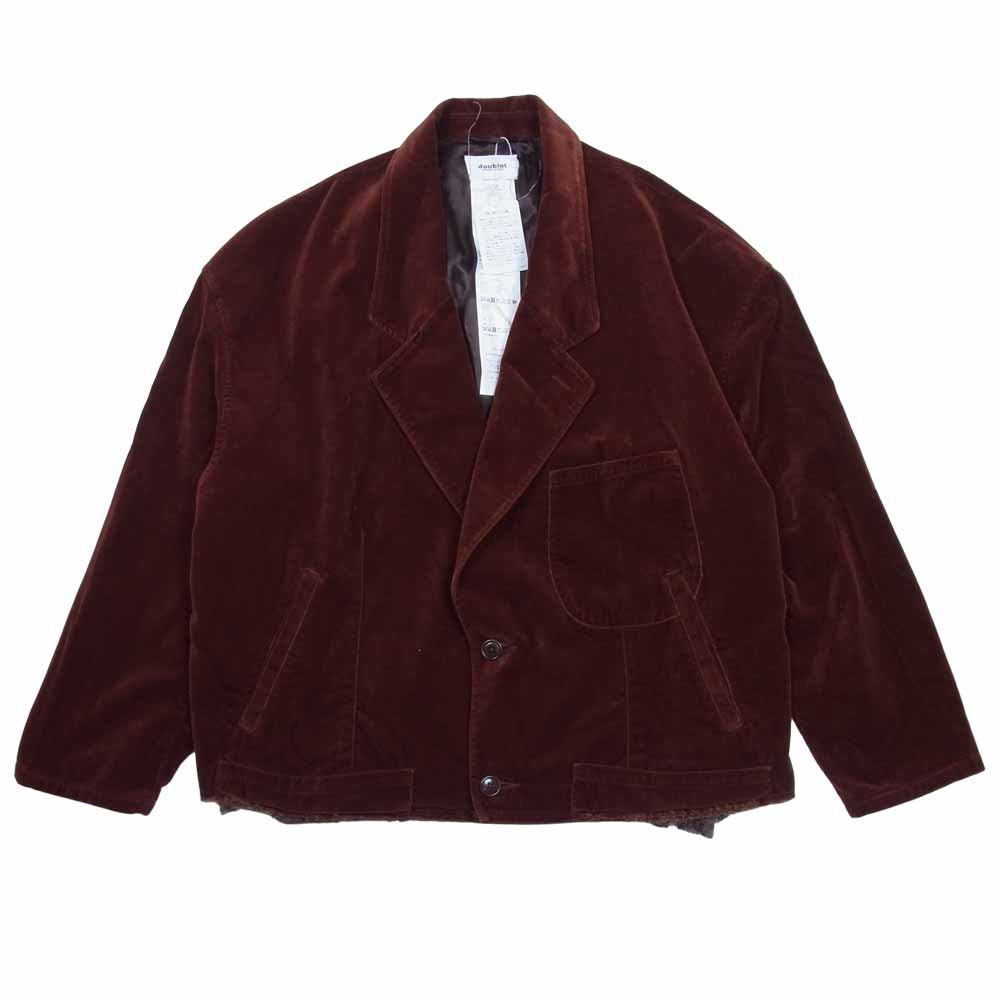 ダブレット 21AW 21AW09jk42 CUT OFF VELVET JACKET カット オフ ベルベット ジャケット ブラウン系 L【新古品】【未使用】【中古】