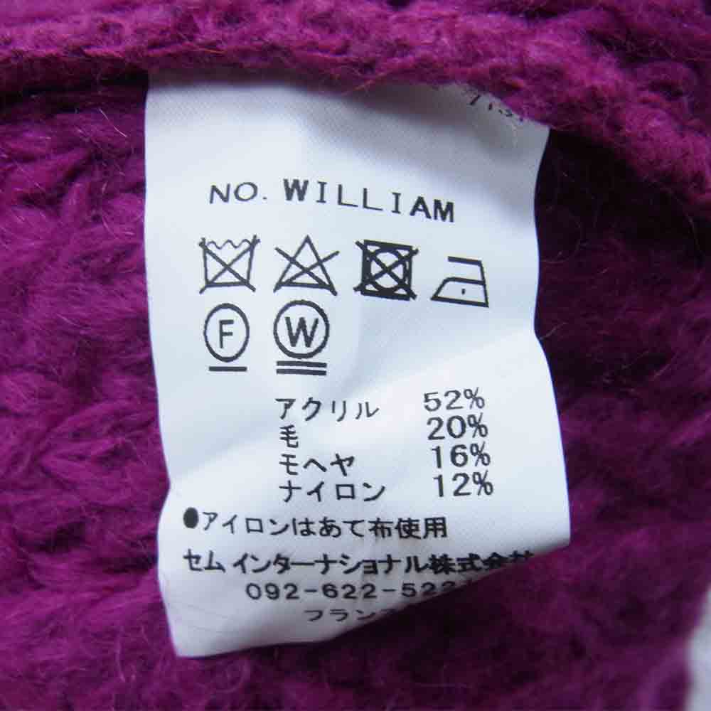 トリコジャンマルク フランス製 WILLIAM ウィリアム モヘア混 ハイゲージ クルーネック ニット パープル系 表記無し【中古】