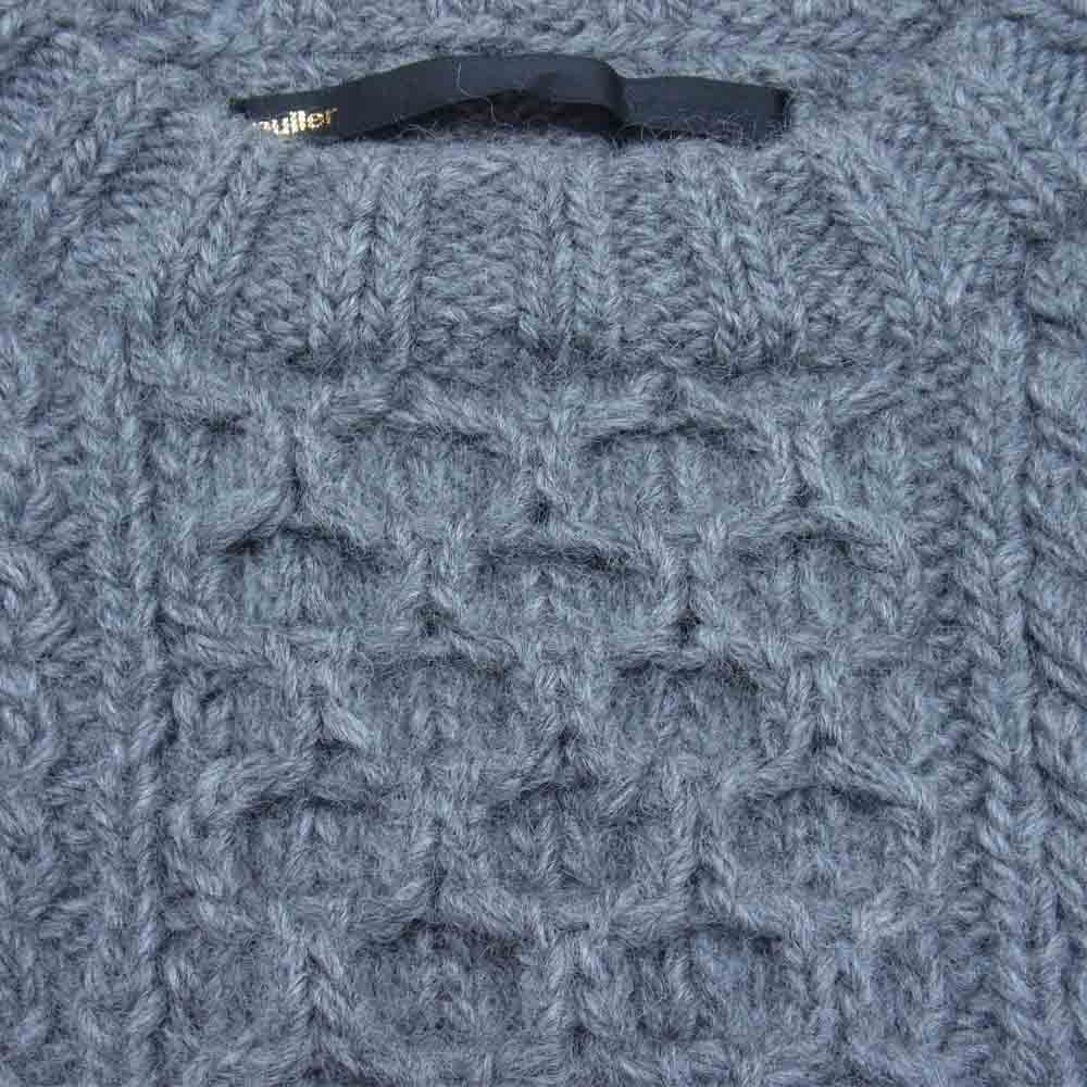 ミュラー オブ ヨシオ クボ MLF17806 Quilting cable knit キルティング 切替 ケーブル ニット レディース 青灰系 38【美品】【中古】