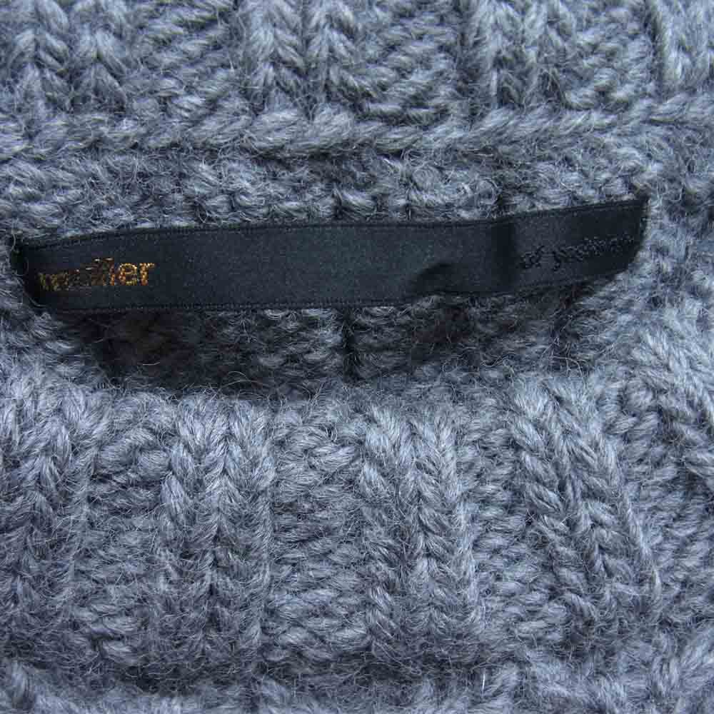 ミュラー オブ ヨシオ クボ MLF17806 Quilting cable knit キルティング 切替 ケーブル ニット レディース 青灰系 38【美品】【中古】