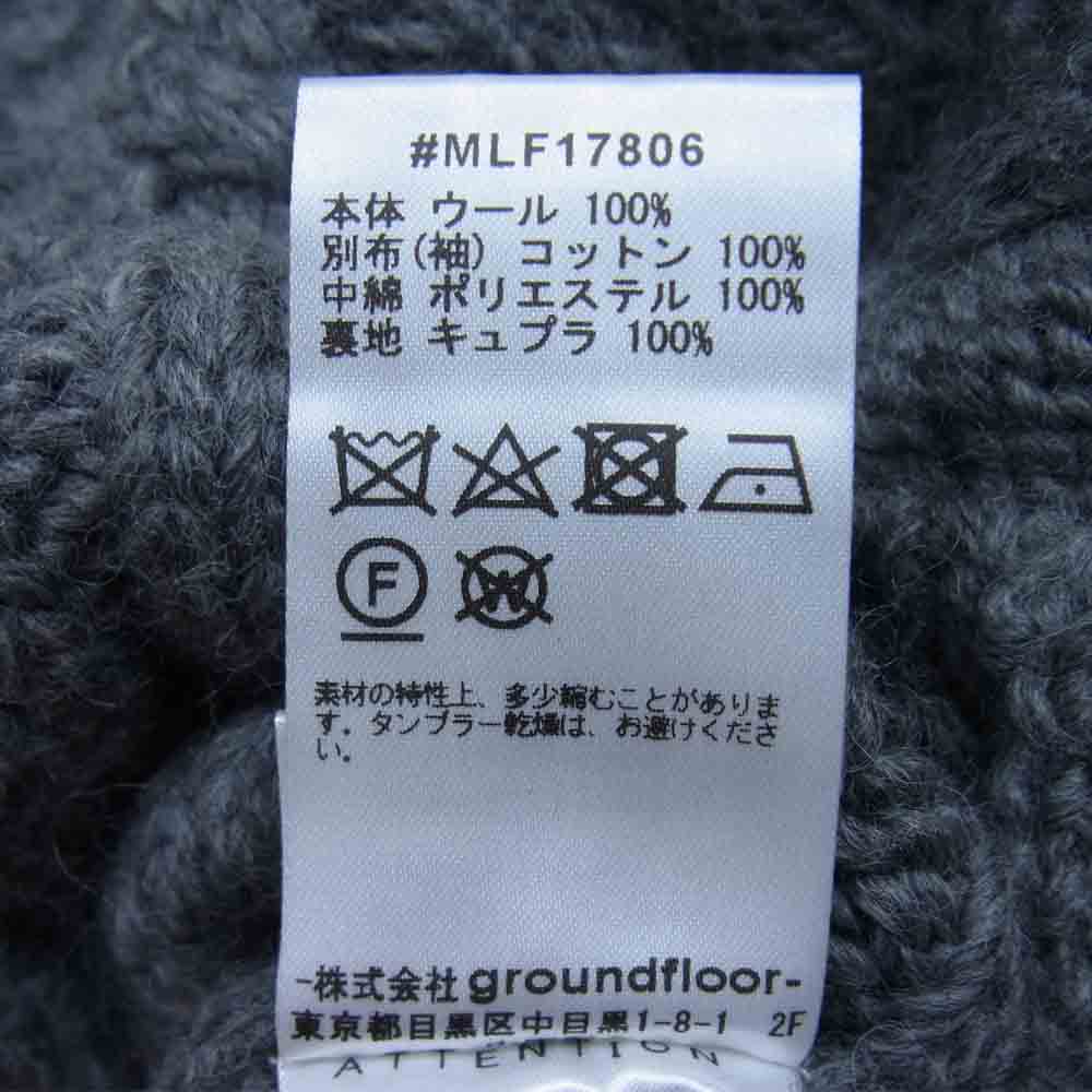 ミュラー オブ ヨシオ クボ MLF17806 Quilting cable knit キルティング 切替 ケーブル ニット レディース 青灰系 38【美品】【中古】