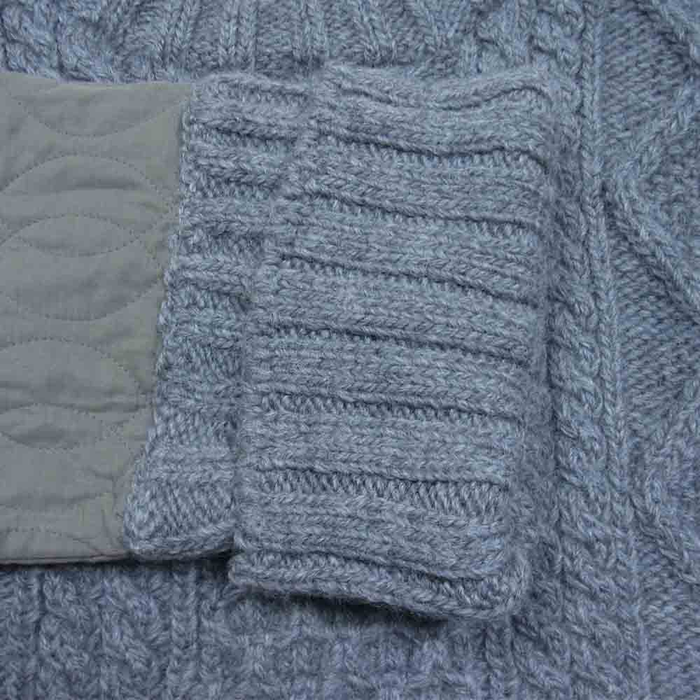 ミュラー オブ ヨシオ クボ MLF17806 Quilting cable knit キルティング 切替 ケーブル ニット レディース 青灰系 38【美品】【中古】