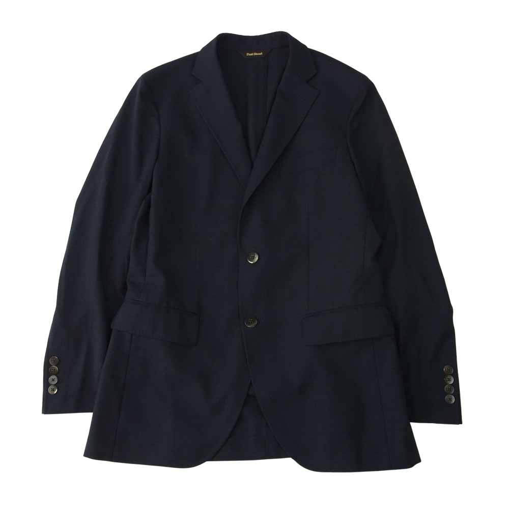 PAUL STUART ポールスチュアート J1D72-196-28 WOOL JACKET サイドベンツ ウール 2B テーラード ジャケット ネイビー系 48R【中古】