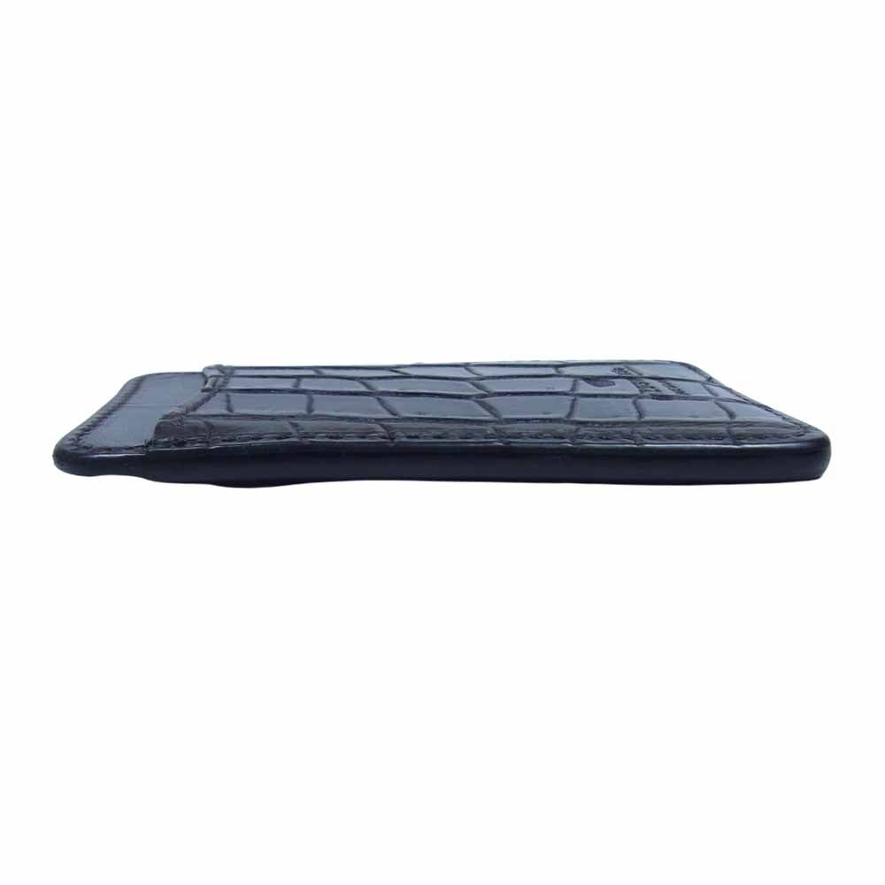 WILDSWANS ワイルドスワンズ クロコ×牛革 NAVIGO ナビゴ パスケース カードケース ブラック系【中古】