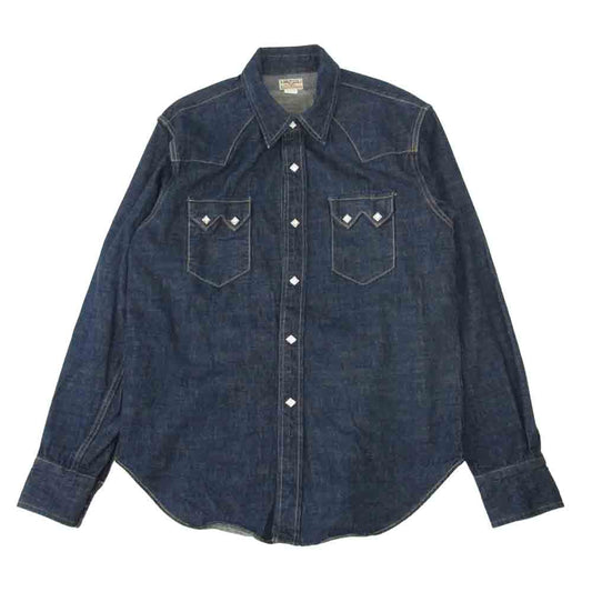 The REAL McCOY'S ザリアルマッコイズ JOE McCOY デニム ウエスタン 長袖 シャツ インディゴブルー系 16【中古】