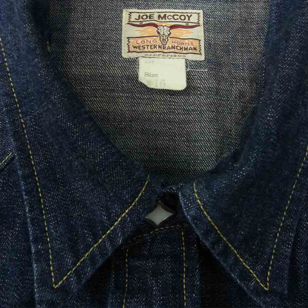 The REAL McCOY'S ザリアルマッコイズ JOE McCOY デニム ウエスタン 長袖 シャツ インディゴブルー系 16【中古】
