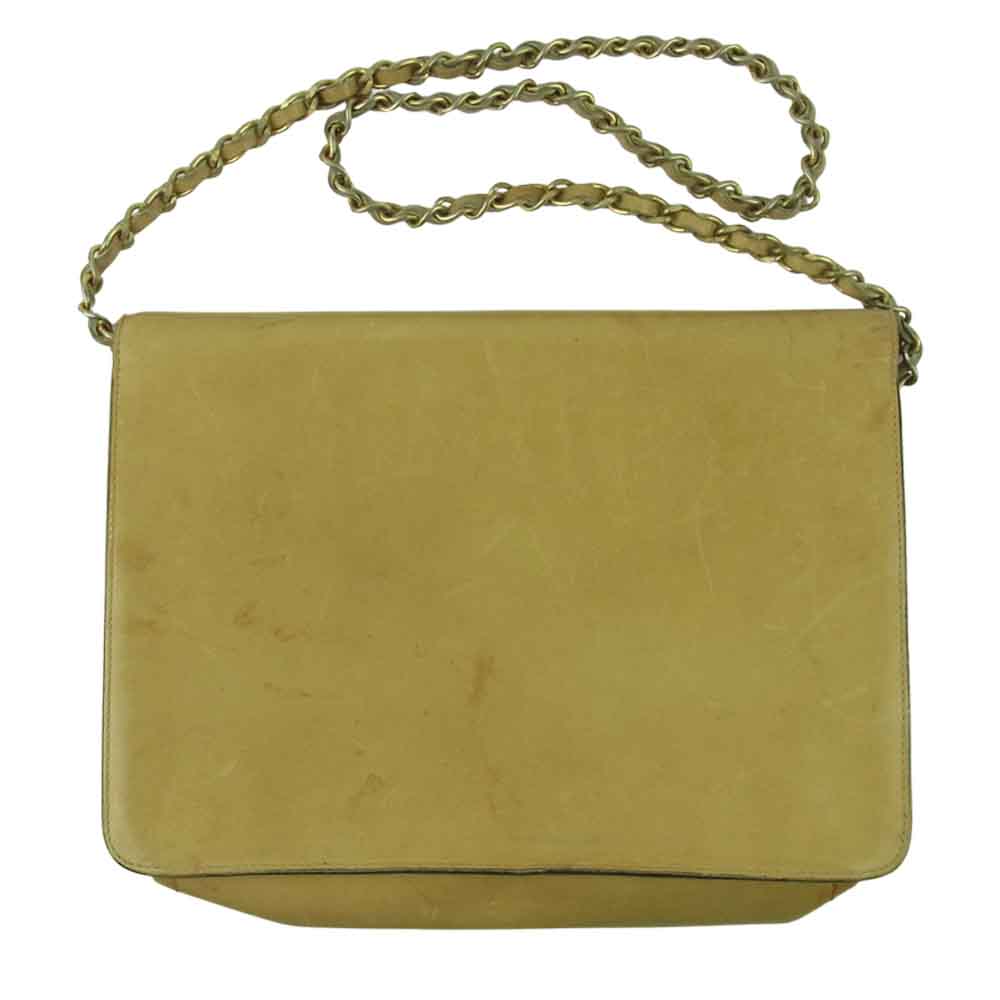 CHANEL シャネル ヴィンテージ 6桁1番台 ココマーク チェーン ショルダー バッグ ライトブラウン系【中古】