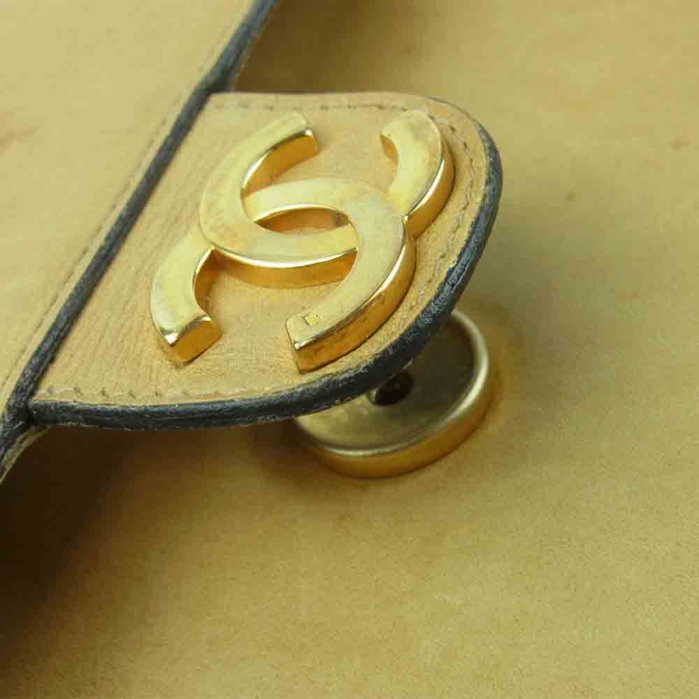 CHANEL シャネル ヴィンテージ 6桁1番台 ココマーク チェーン ショルダー バッグ ライトブラウン系【中古】