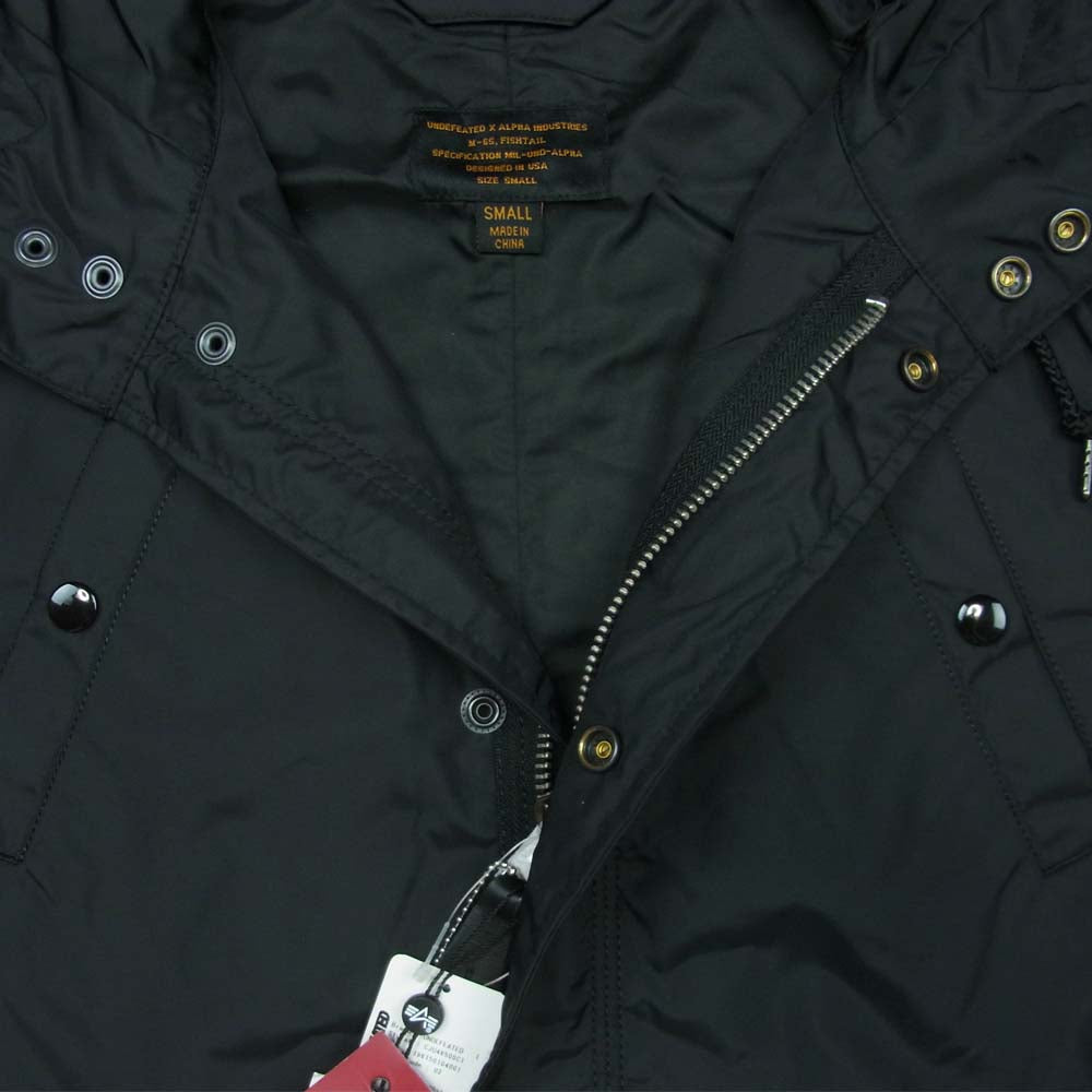 UNDEFEATED アンディフィーテッド CJU48500C1 ALPHA アルファ NYLON M-65 FISHTAIL JACKET ナイロン フィッシュ テイル モッズ コート ジャケット ブラック系 S【新古品】【未使用】【中古】