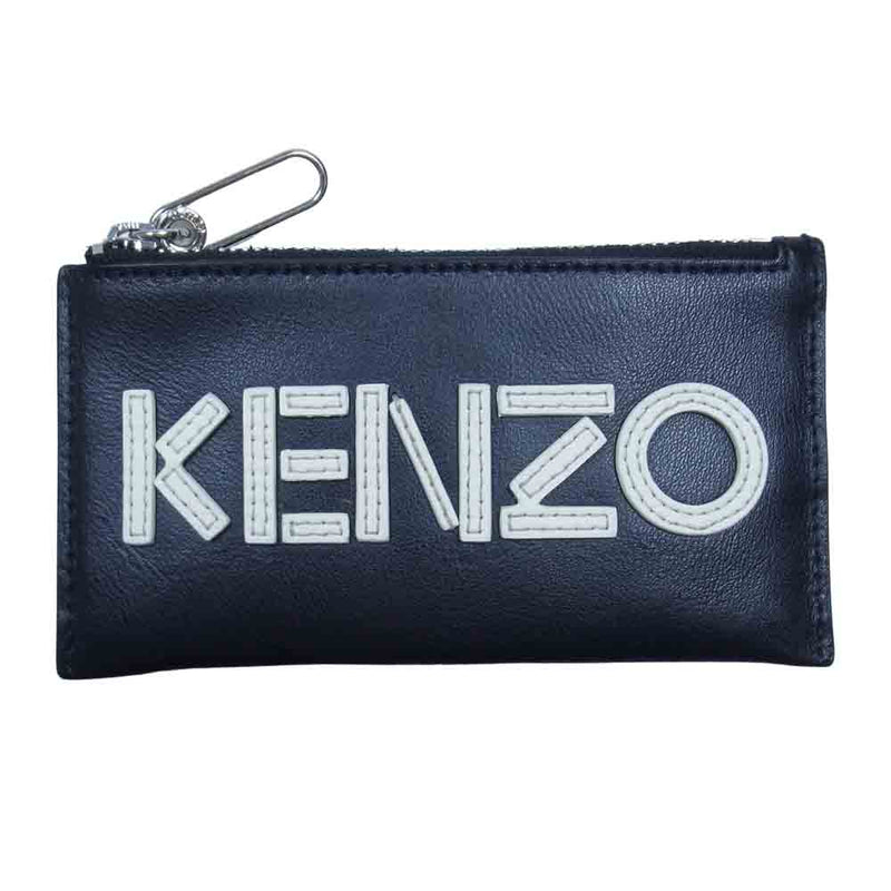 KENZO ケンゾー ロゴ カードケース コインケース ブラック系【中古】