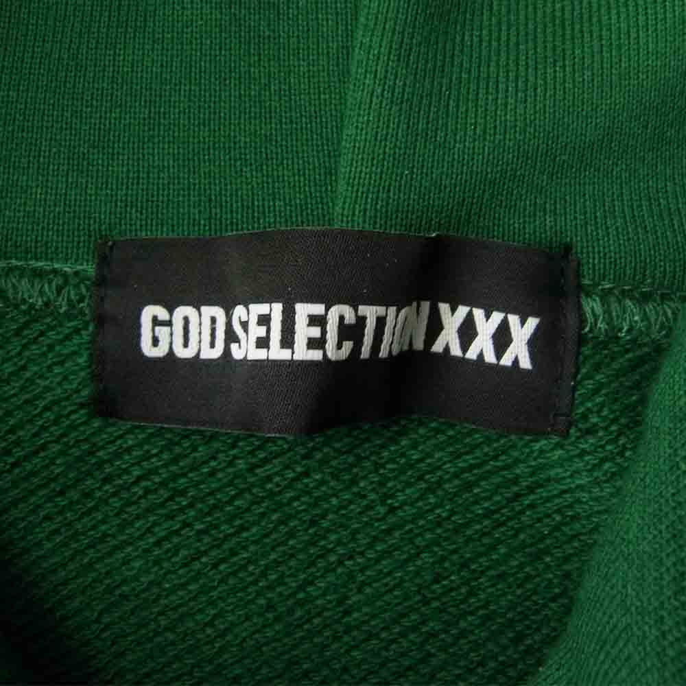 GOD SELECTION XXX ゴッドセレクション GX-A22-HD-01 ロゴプリント スウェット プルオーバー パーカー グリーン系 L【美品】【中古】