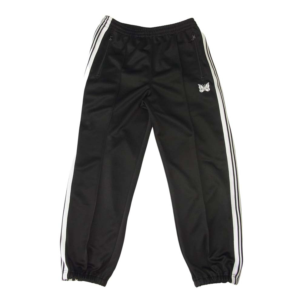 Needles ニードルス JO442 NARROW TRACK PANT - POLY SMOOTH ナロー トラックパンツ ポリスムース サイドライン ジャージ パンツ ブラック系 S【美品】【中古】
