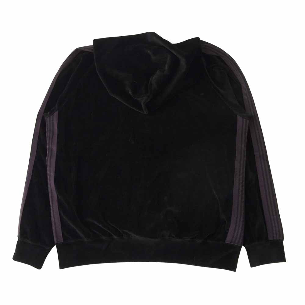 Needles ニードルス 21AW JO228 Track Hoody - C/Pe Velour トラックフーディー ベロア パーカー ブラック系 L【美品】【中古】
