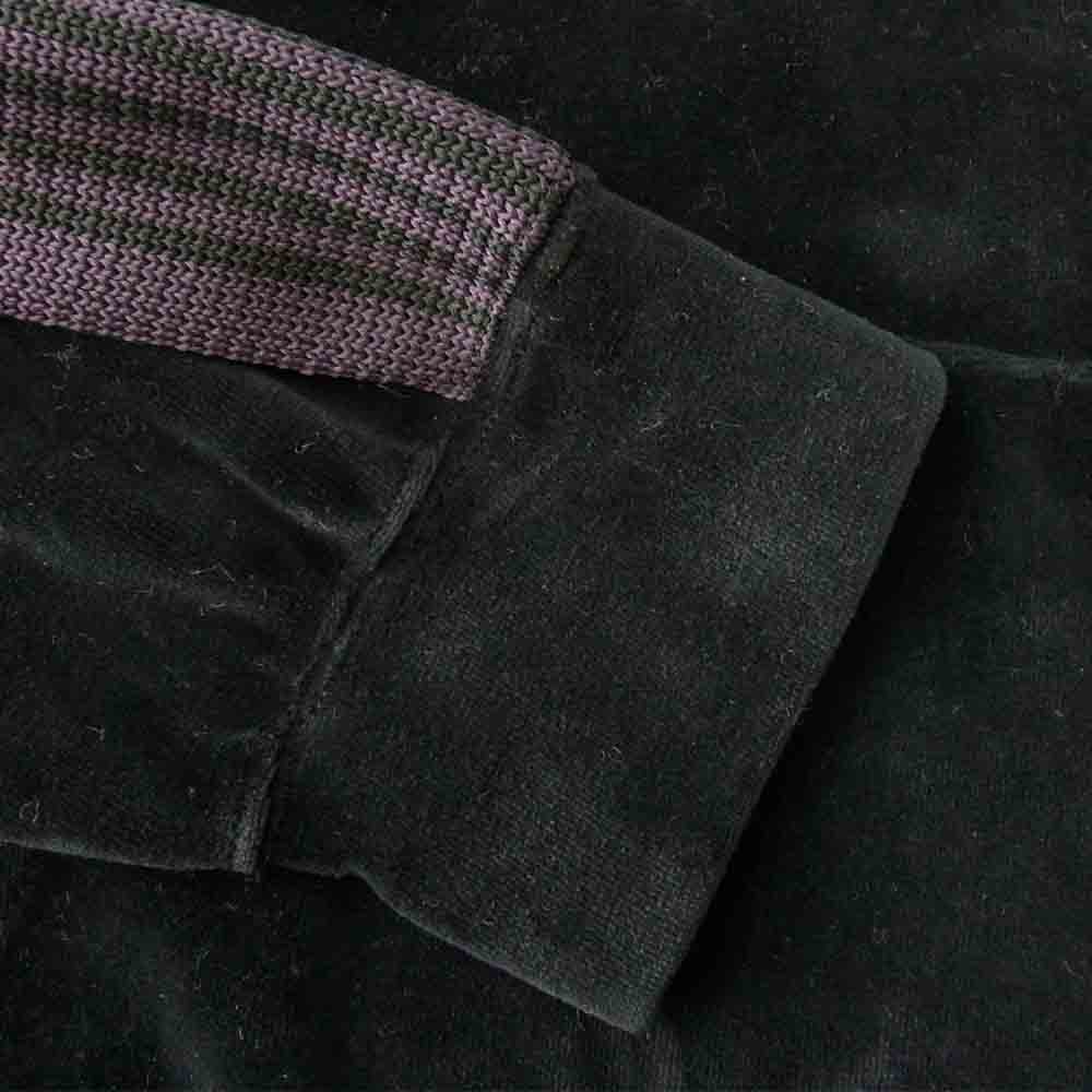 Needles ニードルス 21AW JO228 Track Hoody - C/Pe Velour トラックフーディー ベロア パーカー ブラック系 L【美品】【中古】
