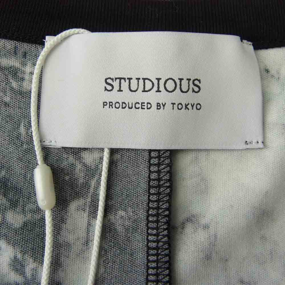 STUDIOUS ステュディオス 109322004 強撚 スムース ドルマン スリーブ カットソー Tシャツ ブラック系 グリーン系 2【新古品】【未使用】【中古】