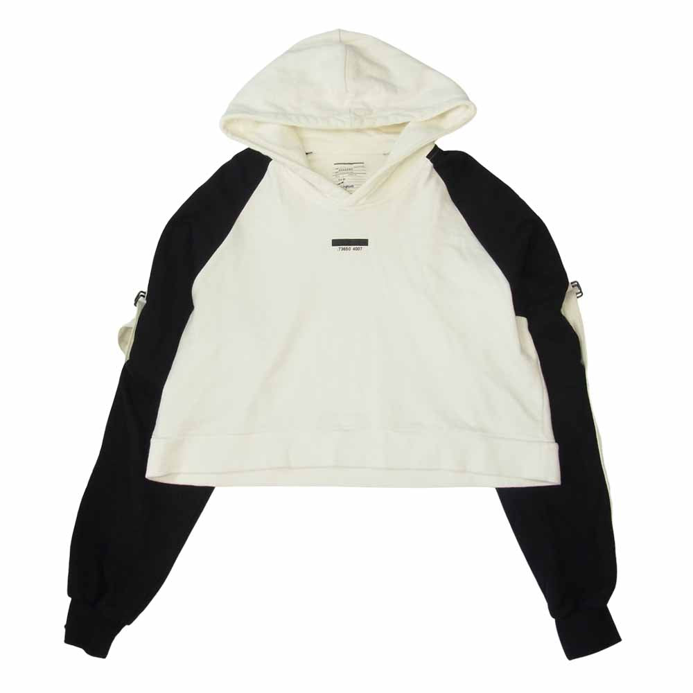 SHAREEF シャリーフ 20SS 20315054 SHORT TRACK PARKA ショート丈 スウェット パーカー ブラック系 ホワイト系 1【中古】