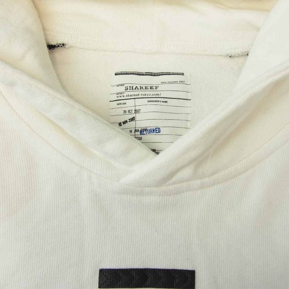 SHAREEF シャリーフ 20SS 20315054 SHORT TRACK PARKA ショート丈 スウェット パーカー ブラック系 ホワイト系 1【中古】