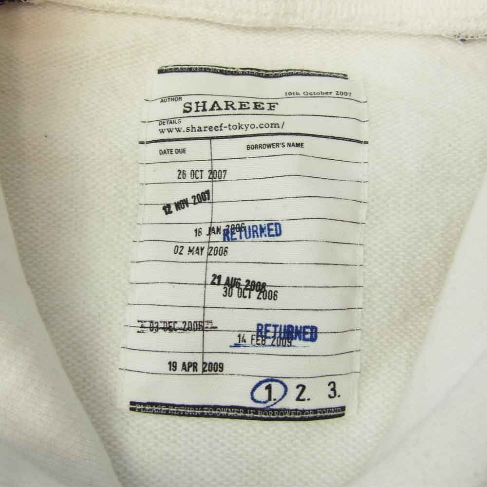 SHAREEF シャリーフ 20SS 20315054 SHORT TRACK PARKA ショート丈 スウェット パーカー ブラック系 ホワイト系 1【中古】