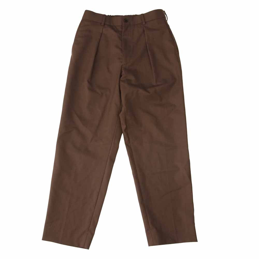 markaware マーカウェア 20SS A20A-04PT01C FRONT PLEATS PEGTOP ORGANIC WOOL TROPICAL オーガニック ウール タック スラックス パンツ ブラウン系 1【美品】【中古】