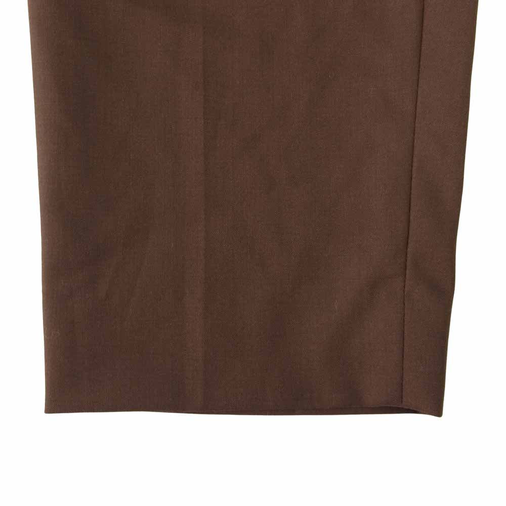 markaware マーカウェア 20SS A20A-04PT01C FRONT PLEATS PEGTOP ORGANIC WOOL TROPICAL オーガニック ウール タック スラックス パンツ ブラウン系 1【美品】【中古】