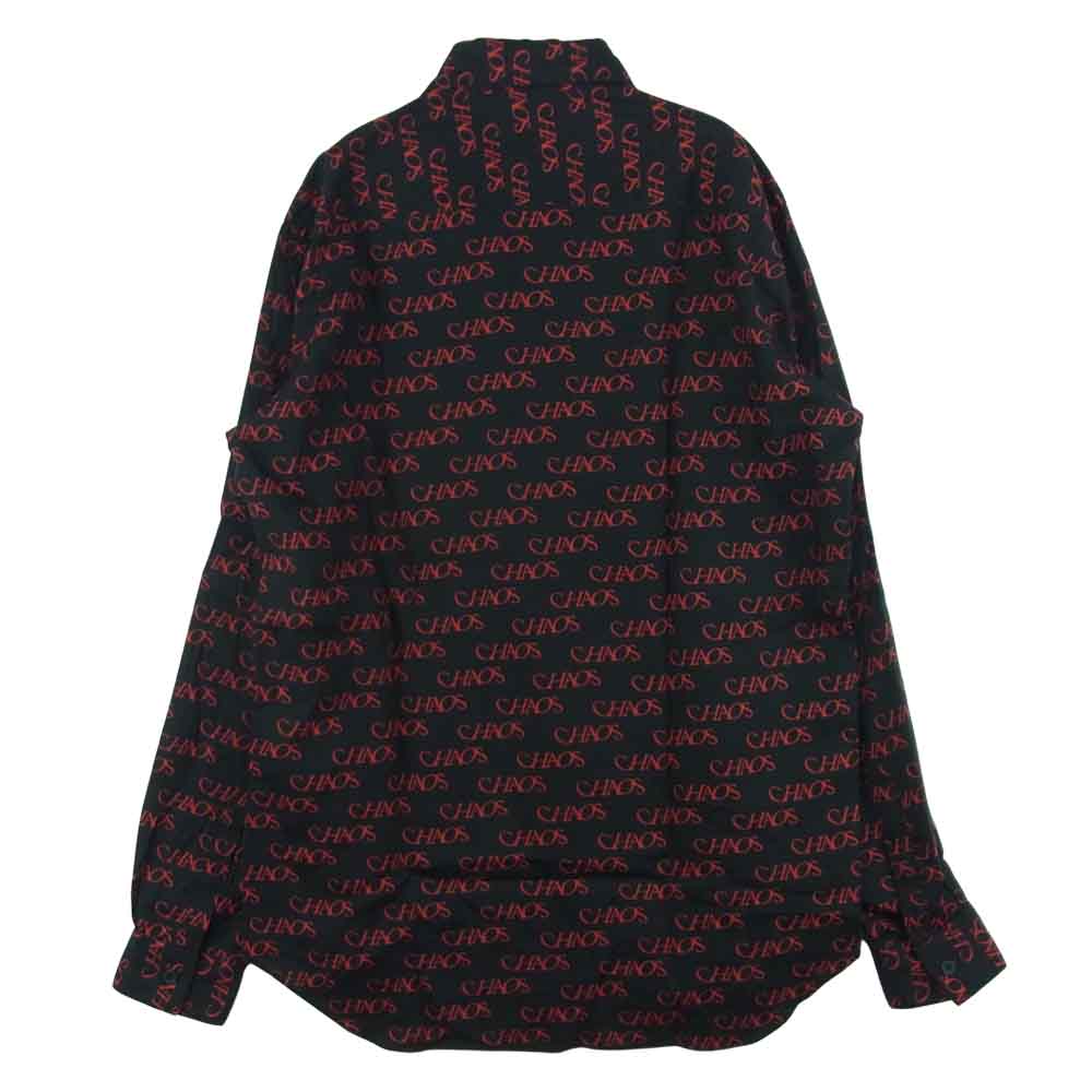JOHN LAWRENCE SULLIVAN ジョンローレンスサリバン 21SS 3A003-0221-22 CHAOS REGULAR COLLAR SHIRT カオス総柄 レーヨン 長袖 シャツ ブラック系 レッド系 44【美品】【中古】