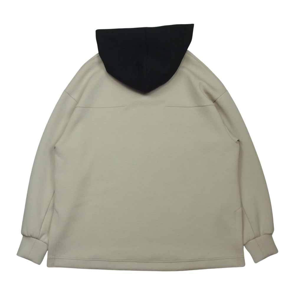 クルニ 21SS 21-SS-017 Logo Hoodie Parker 2トーン ロゴ フード パーカー ベージュ系 ブラック系 1【美品】【中古】