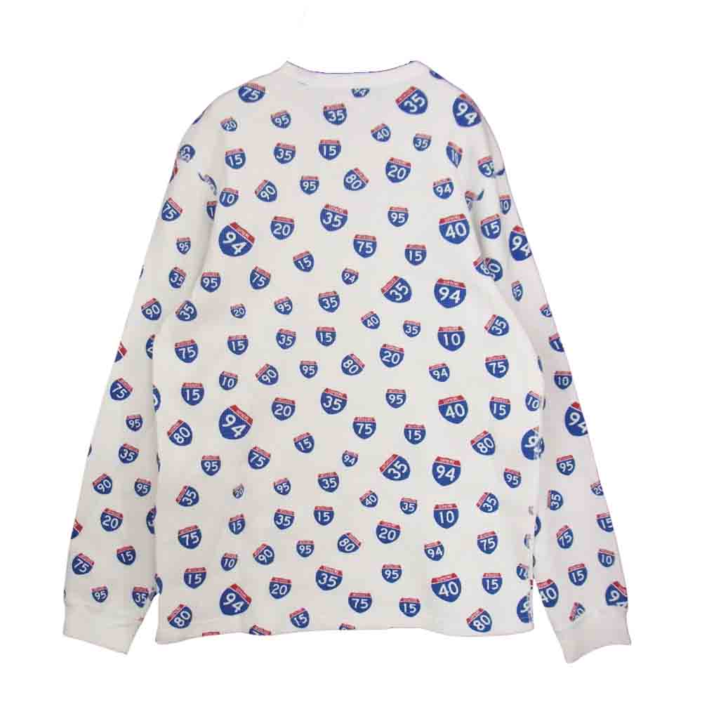 Supreme シュプリーム 20AW Interstate Waffle Thermal インターステート ワッフル サーマル 長袖カットソー ホワイト系 M【極上美品】【中古】