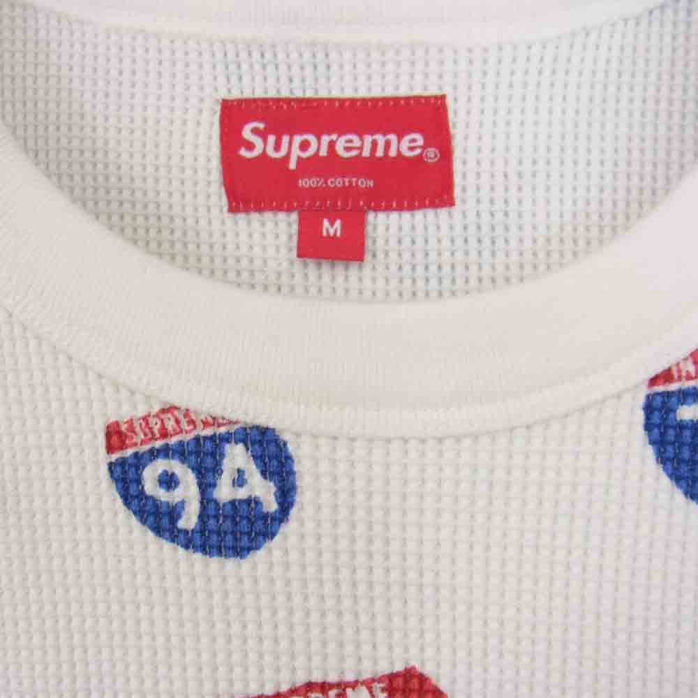 Supreme シュプリーム 20AW Interstate Waffle Thermal インターステート ワッフル サーマル 長袖カットソー ホワイト系 M【極上美品】【中古】