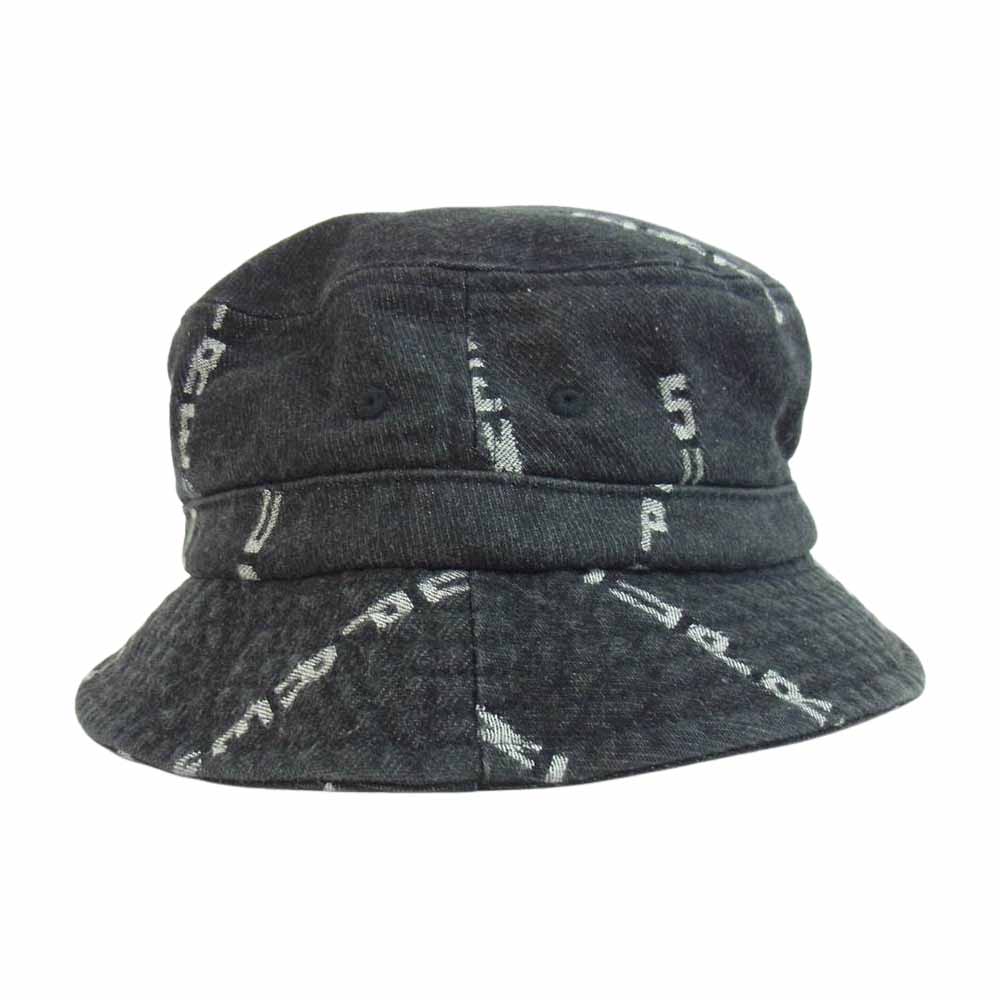 Supreme シュプリーム 20AW Logo Stripe Jacquard Denim Crusher Hat ロゴ ストライプ ジャガード デニム バケット クラッシャー ハット チャコール系 デニム【新古品】【未使用】【中古】