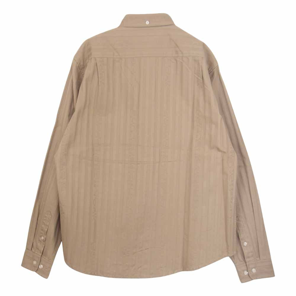 Supreme シュプリーム 20AW Jacquard Stripe Twill Shirt ジャガード ストライプ シャツ  ベージュ系 M【極上美品】【中古】
