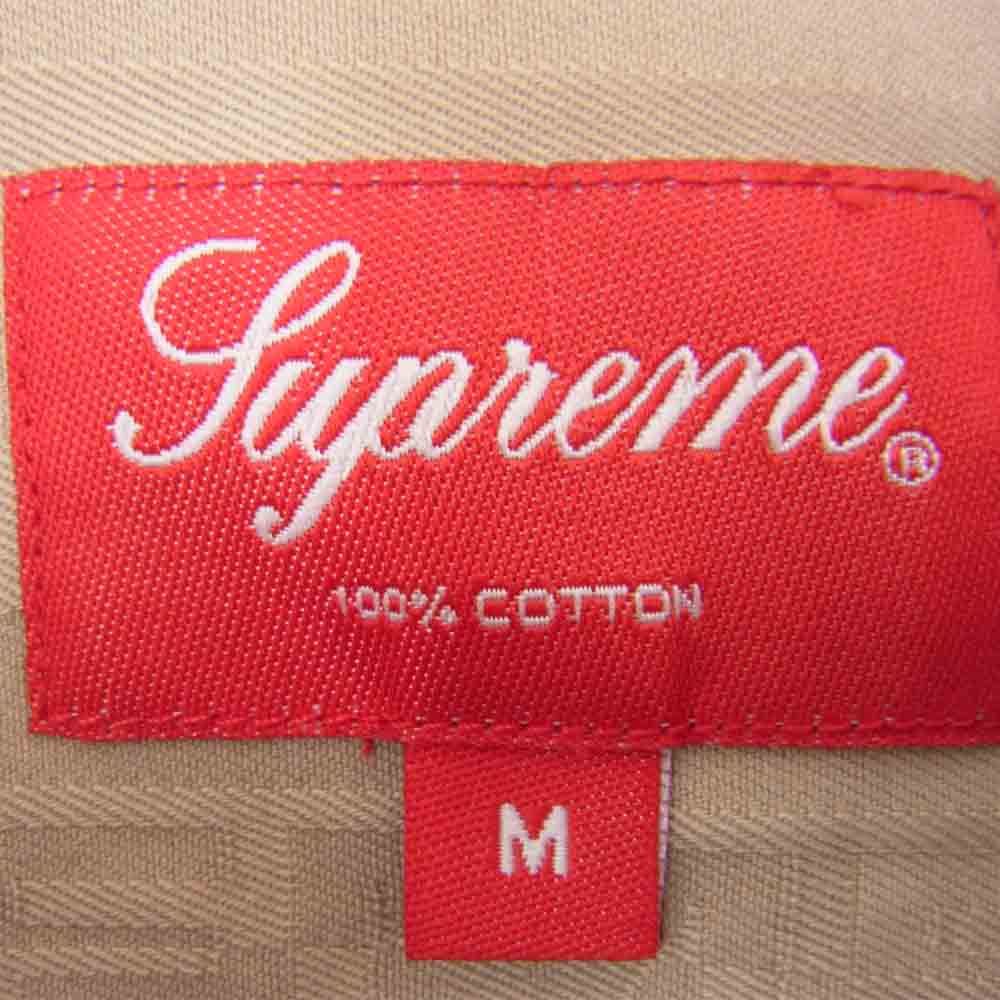 Supreme シュプリーム 20AW Jacquard Stripe Twill Shirt ジャガード ストライプ シャツ  ベージュ系 M【極上美品】【中古】