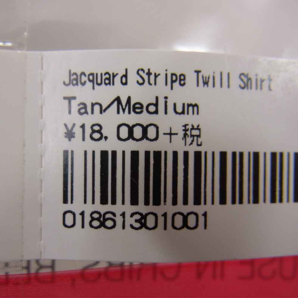 Supreme シュプリーム 20AW Jacquard Stripe Twill Shirt ジャガード ストライプ シャツ  ベージュ系 M【極上美品】【中古】