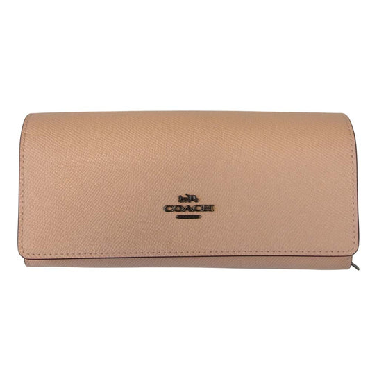 COACH コーチ 58307 2つ折り 長財布 ピンク系【美品】【中古】