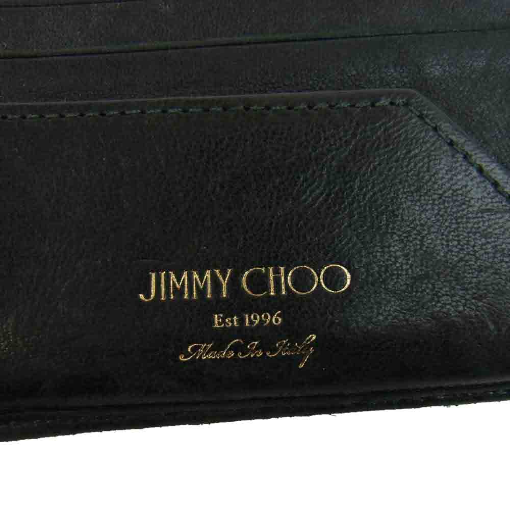 JIMMY CHOO ジミーチュウ スター スタッズ 2つ折り 財布 ブラック系【中古】