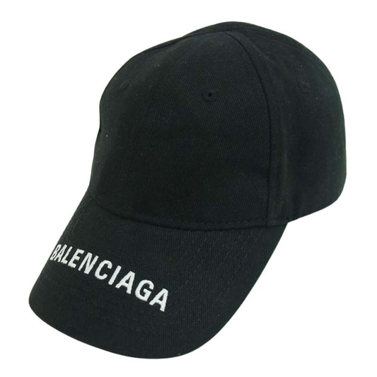 BALENCIAGA バレンシアガ 19AW 531588 310b2 1077 HAT LOGO VISOR ロゴ 刺繍 キャップ ブラック系 58【中古】
