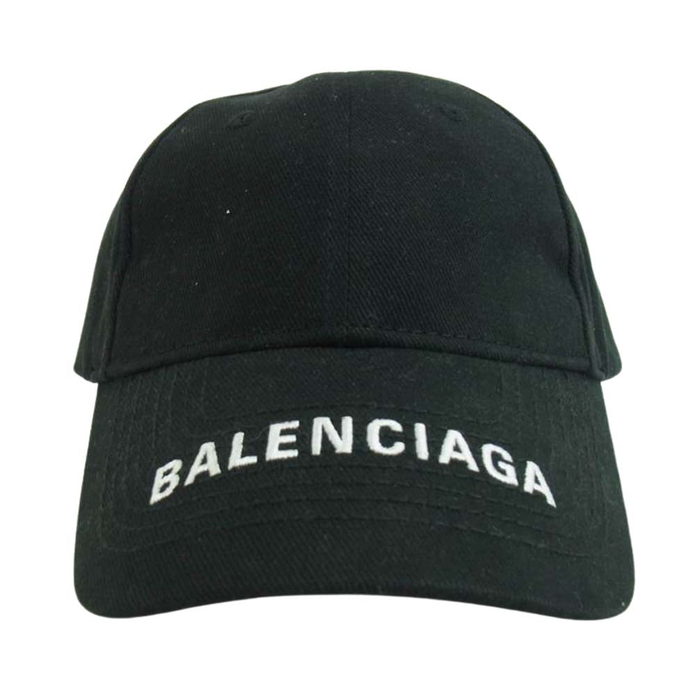 BALENCIAGA バレンシアガ 19AW 531588 310b2 1077 HAT LOGO VISOR ロゴ 刺繍 キャップ ブラック系 58【中古】