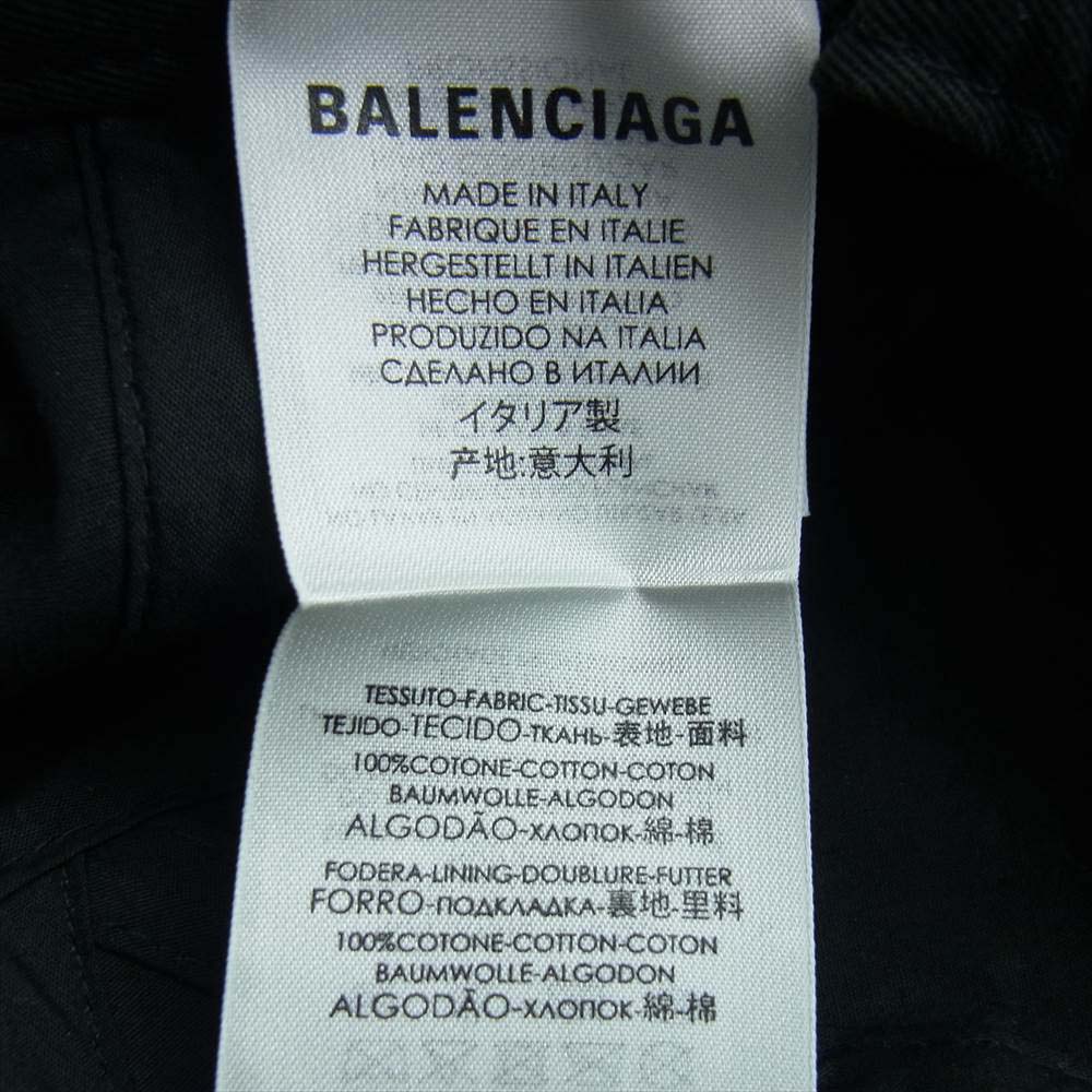 BALENCIAGA バレンシアガ 19AW 531588 310b2 1077 HAT LOGO VISOR ロゴ 刺繍 キャップ ブラック系 58【中古】