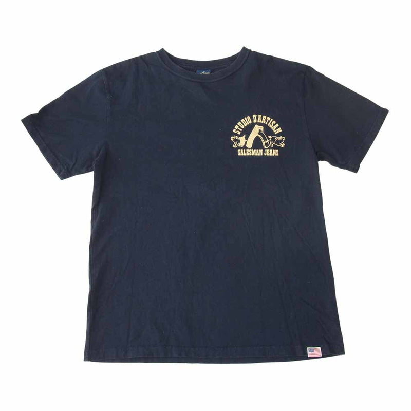 STUDIO D’ARTISAN ステュディオダルチザン SALESMAN JEANS プリント Tシャツ ネイビー ネイビー系 M【中古】