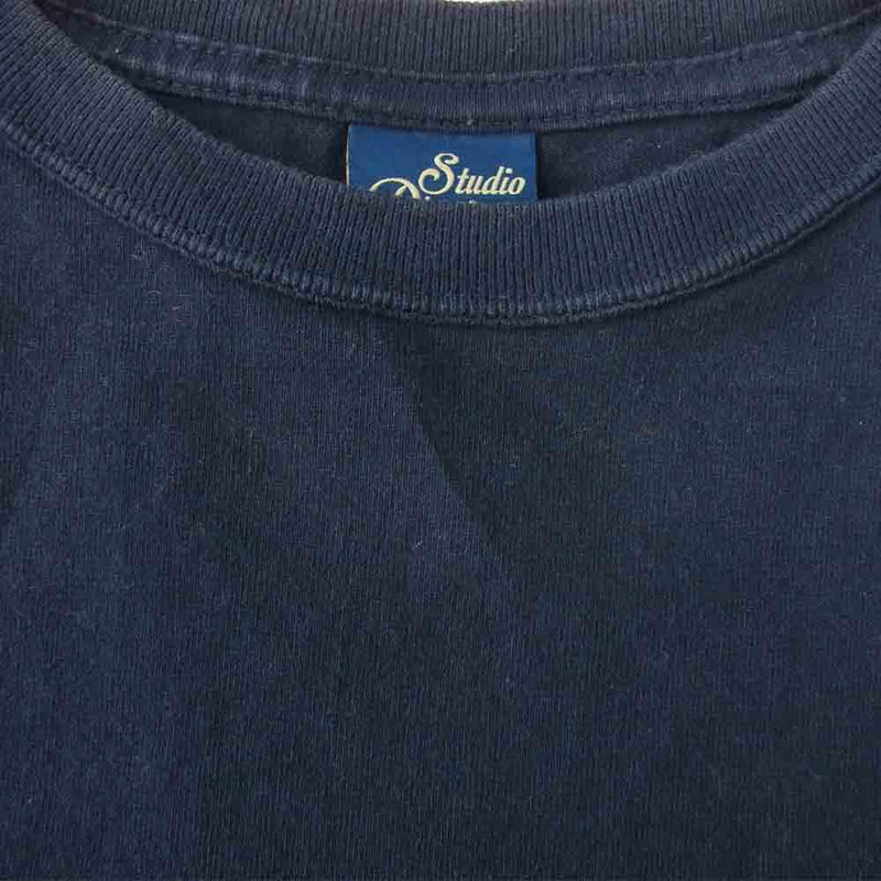 STUDIO D’ARTISAN ステュディオダルチザン SALESMAN JEANS プリント Tシャツ ネイビー ネイビー系 M【中古】