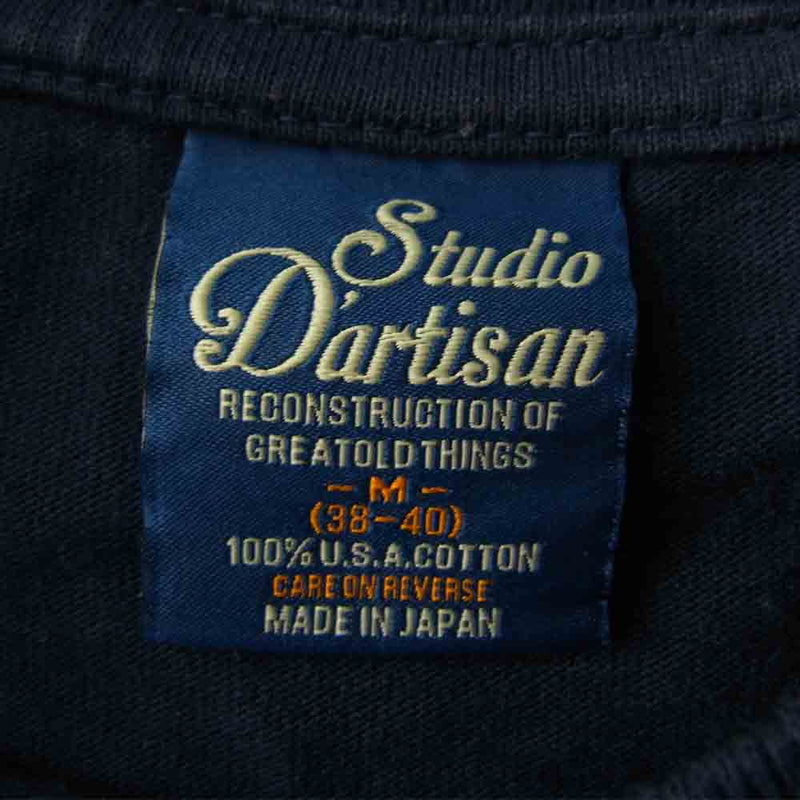 STUDIO D’ARTISAN ステュディオダルチザン SALESMAN JEANS プリント Tシャツ ネイビー ネイビー系 M【中古】