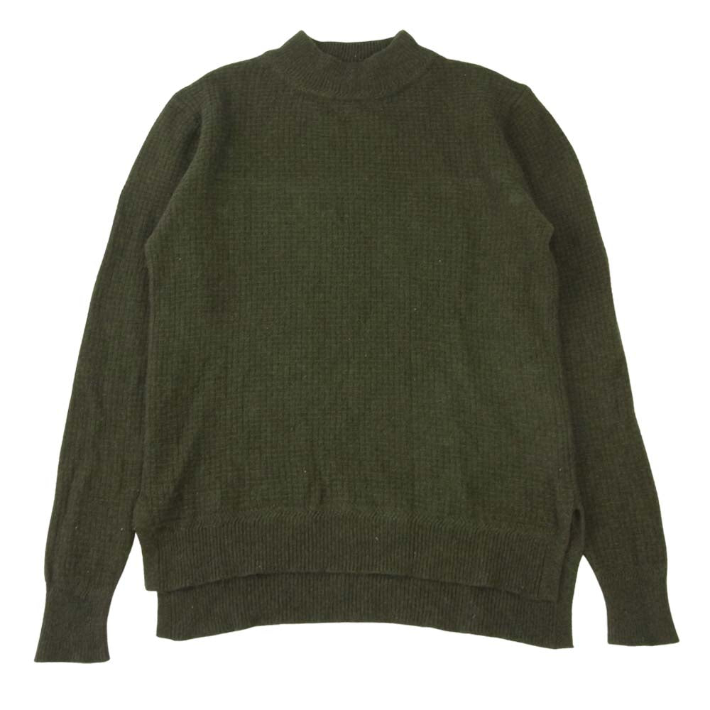 schott ショット SLIT MOCNECK KNIT スリット モックネック ニット カーキ系 L【中古】